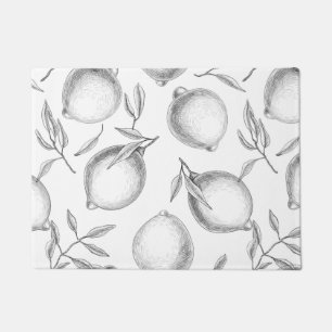 Hand drawn Lemon pattern Doormat