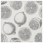 Hand drawn lemon pattern fabric