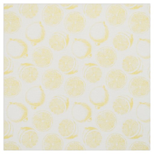 Hand drawn lemon pattern fabric