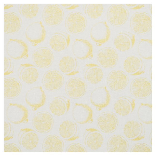 Hand drawn lemon pattern fabric (Swatch)