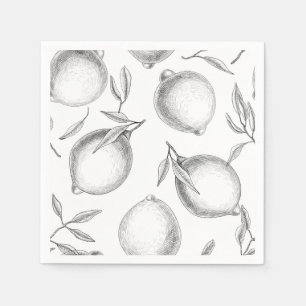 Hand drawn Lemon pattern Napkins