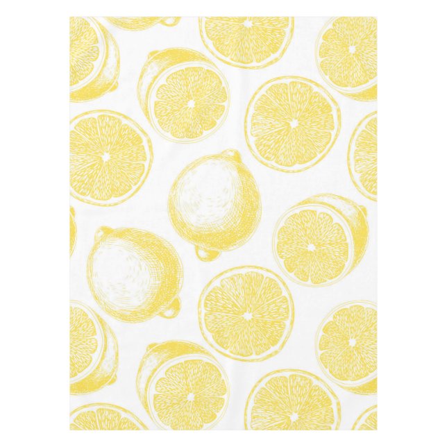 Hand drawn lemon pattern tablecloth (Front)