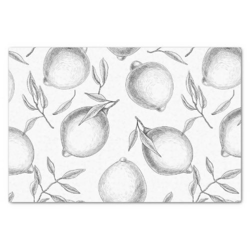 Hand drawn Lemon pattern Tissue Paper