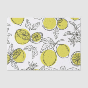 Hand drawn lemon tree Decoupage Tissue Paper