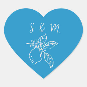 Hand Drawn Lemon Wedding Favor Stickers