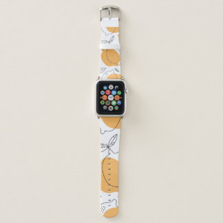 Hand drawn Lemons background. Seamless pattern wit Apple Watch Band