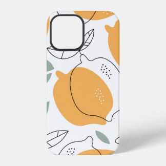 Hand drawn Lemons background. Seamless pattern wit iPhone 12 Case