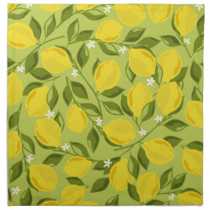 Hand Drawn Lemons Colorful Wallpaper Cloth Napkin