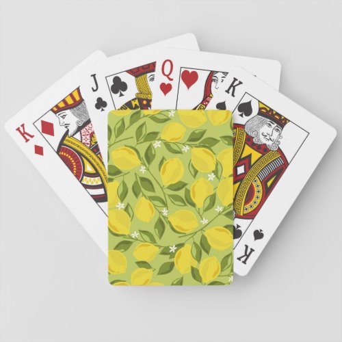 Hand Drawn Lemons Colorful Wallpaper Playing Cards
