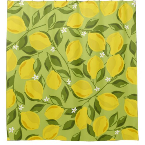 Hand Drawn Lemons Colorful Wallpaper Shower Curtain