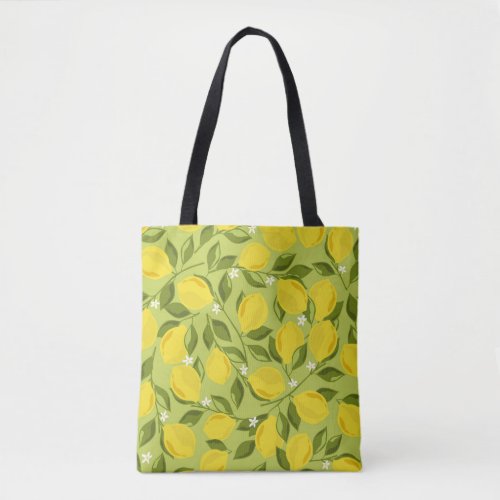 Hand Drawn Lemons Colorful Wallpaper Tote Bag