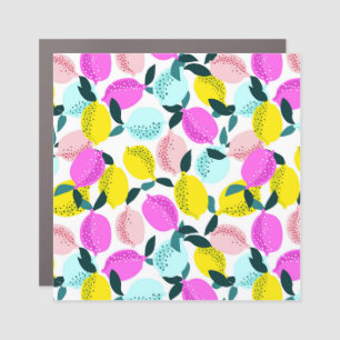 Hand Drawn Lemons Vintage Pattern Car Magnet