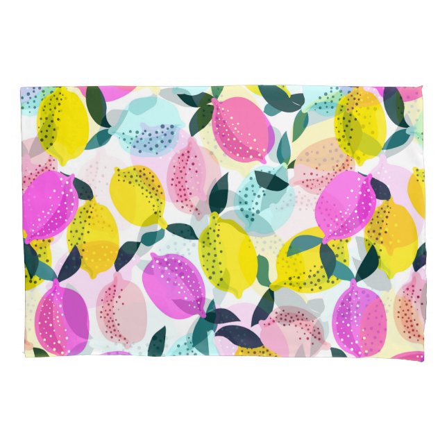 Hand Drawn Lemons Vintage Pattern Pillow Case (Front)