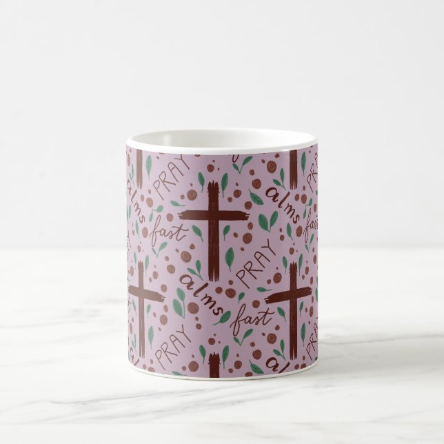Hand-drawn Lenten Cross and Roses Mug (Center)