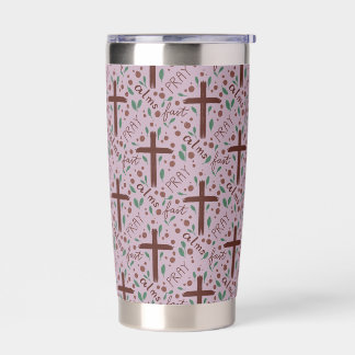 Hand-drawn Lenten Cross and Roses Tumbler