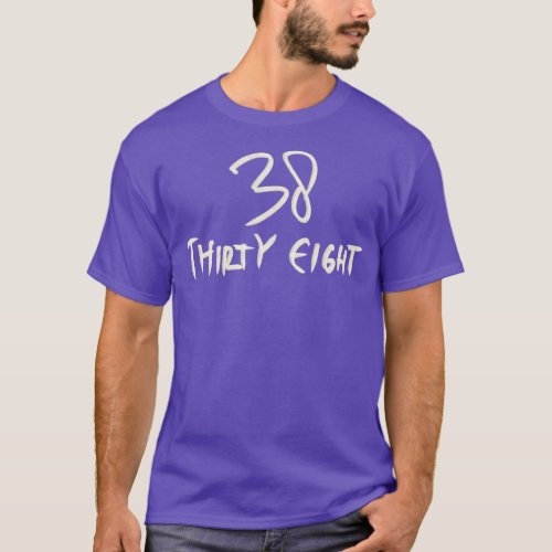 Hand Drawn Letter Number 38 Thirty Eight T_Shirt