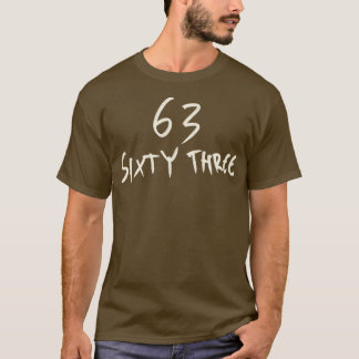 Hand Drawn Letter Number 63 sixty three T-Shirt