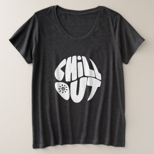 Hand drawn lettering phrase in the shape of a ball plus size T_Shirt
