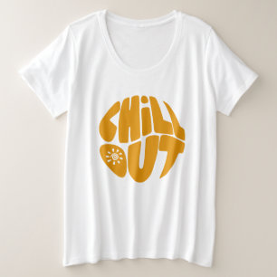 Hand drawn lettering phrase in the shape of a ball plus size T-Shirt