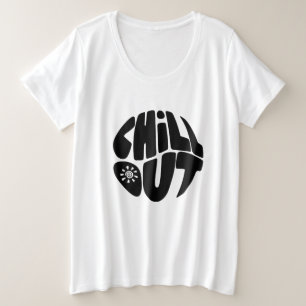 Hand drawn lettering phrase in the shape of a ball plus size T-Shirt