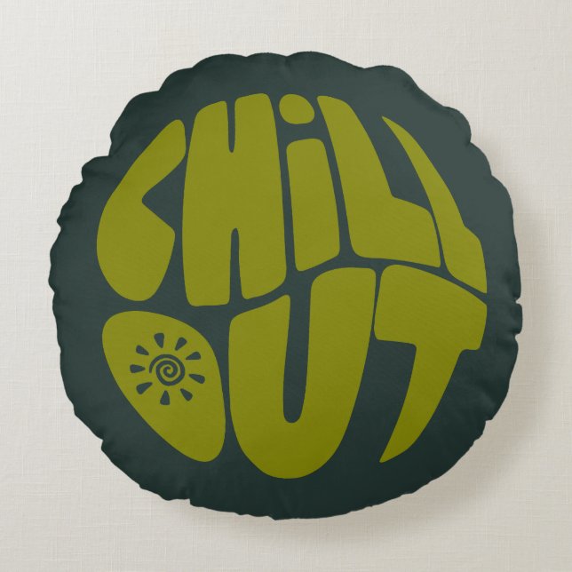 Hand drawn lettering phrase in the shape of a ball round pillow (Front)