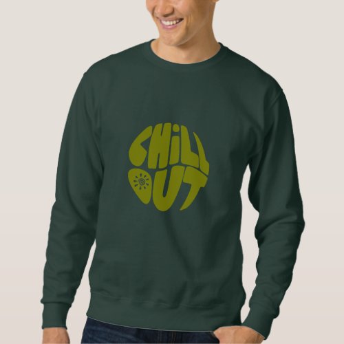 Hand drawn lettering phrase in the shape of a ball sweatshirt