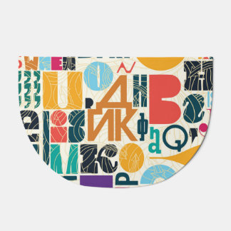 Hand-drawn letters: vintage seamless design. doormat