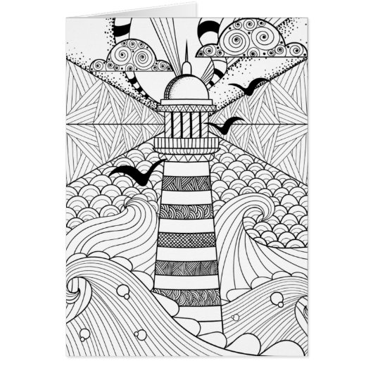 Hand Drawn Lighthouse Doodle Cards (Front)