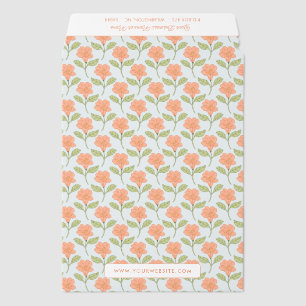 Hand Drawn Lily Flower Pattern Business Envelope Mailers