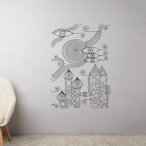 Hand Drawn Lines By EDDArt _ Come together 1 Wall Decal