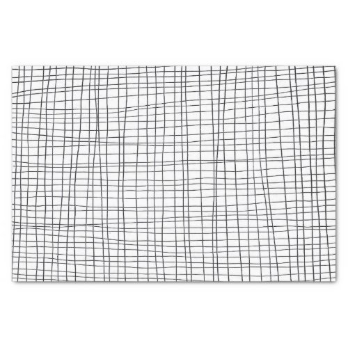 Hand Drawn Lines Grid Pattern Gift Tissue Paper