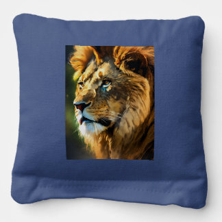 Hand-Drawn Lion Logo Cornhole Set | Bold Outdoor G Cornhole Bags