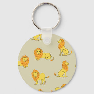 Hand-drawn lion: vintage pattern. keychain