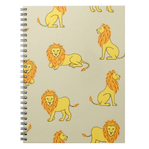 Hand_drawn lion vintage pattern notebook