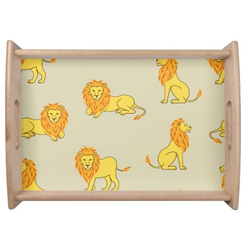 Hand_drawn lion vintage pattern serving tray