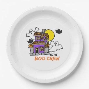 Hand Drawn Little Boo Crew Halloween Paper Plates