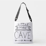 Hand-Drawn Little Man Cave Print Crossbody Bag