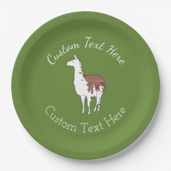 Hand Drawn Llama U-pick Background Color Paper Plates by PandaCatGallery at Zazzle