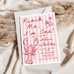 Hand Drawn Lobster 1st Birthday Invitation<br><div class="desc">Hand Drawn Lobster 1st Birthday Invitation</div>