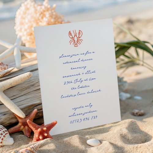 Hand Drawn Lobster Wedding Rehearsal Dinner