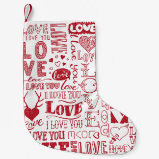 hand-drawn love doodles small christmas stocking