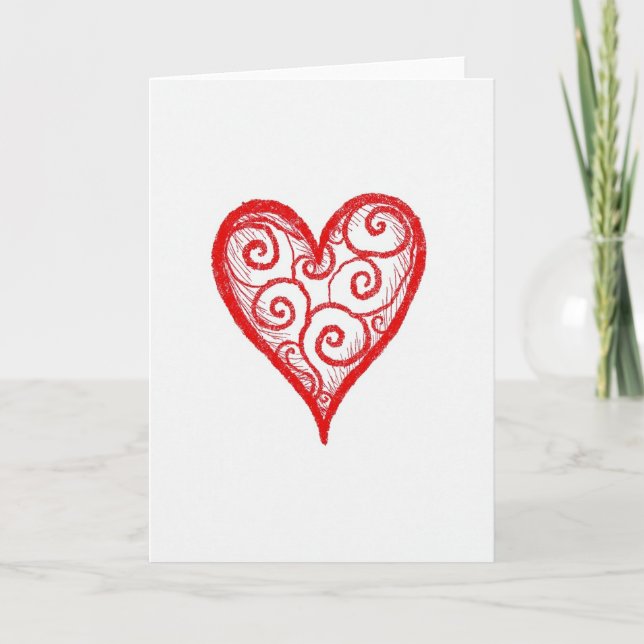 Hand Drawn Love Heart Card (Front)