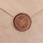Hand Drawn Love Heart Outline Wedding Wax Seal Sticker<br><div class="desc">This hand drawn love heart outline wedding wax seal sticker is perfect for a simple wedding invitation envelope,  or for valentines day crafts.</div>