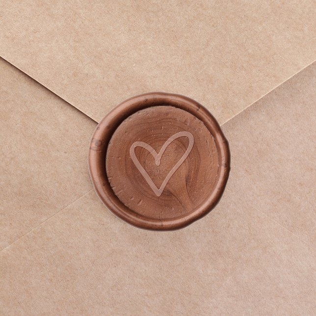 Hand Drawn Love Heart Outline Wedding Wax Seal Sticker (Creator Uploaded)