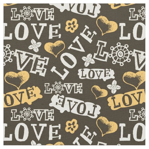 Hand Drawn Love Pattern Fabric