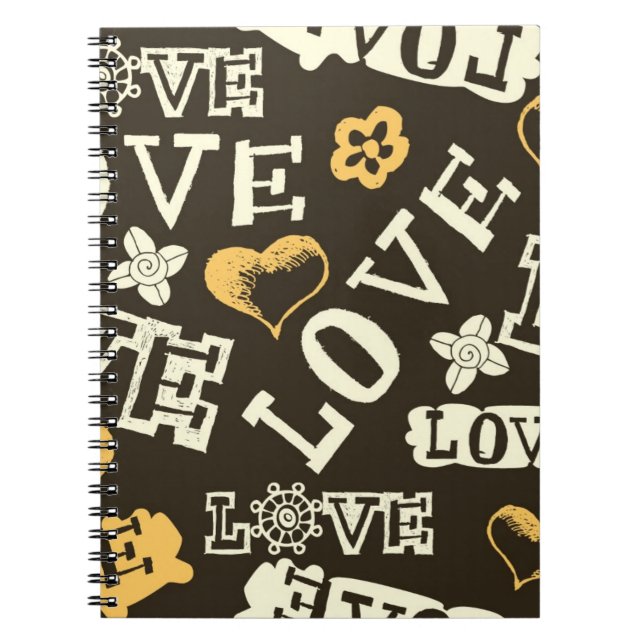 Hand Drawn Love Pattern Notebook (Front)