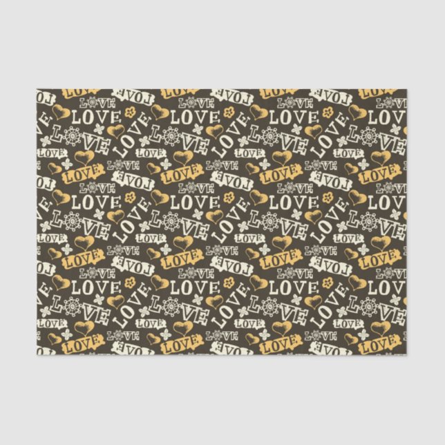 Hand Drawn Love Pattern Tissue Paper (Front)