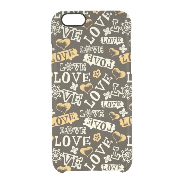 Hand Drawn Love Pattern Uncommon iPhone Case (Back)