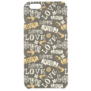 Hand Drawn Love Pattern Clear iPhone 6 Plus Case
