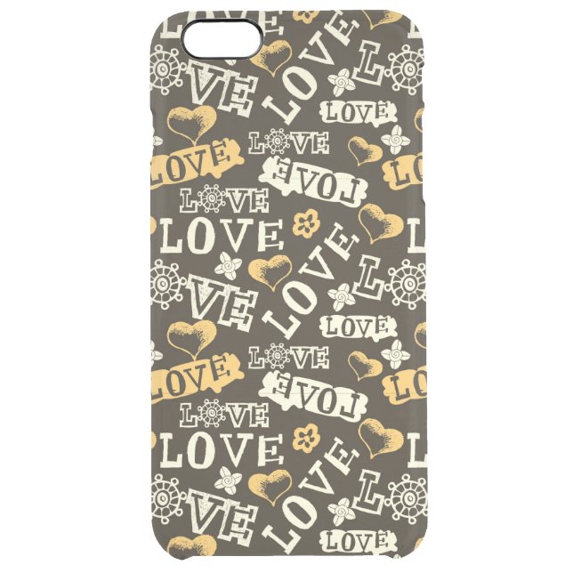 Hand Drawn Love Pattern Uncommon iPhone Case (Back)